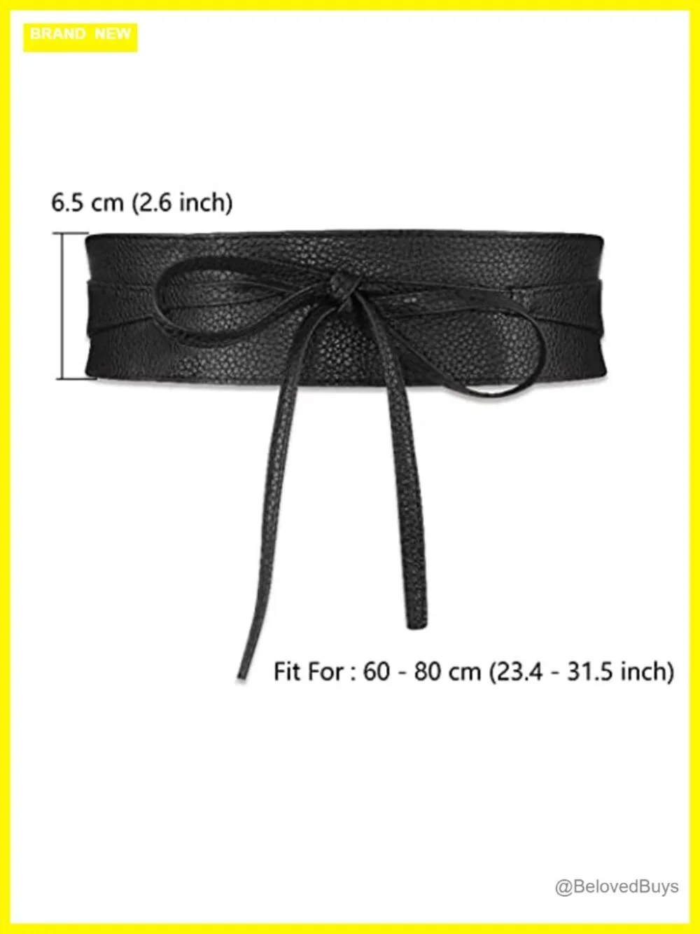 PU Leather Corset Waist Belt Retro Waspie Cinch Wide Tie Wrap Obi Style